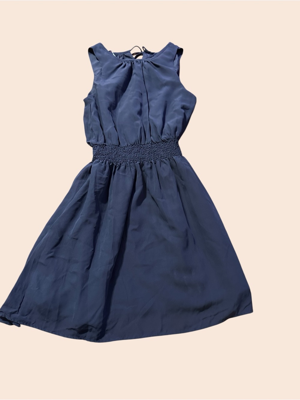 Fun & Flirt Navy Smocked-Waist Mini Dress
